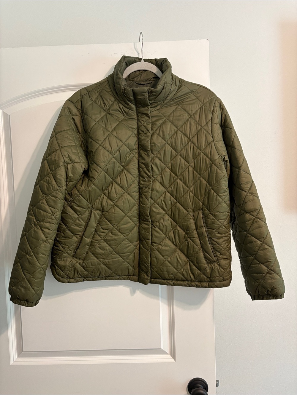 Old Navy Quilted Olive Green Women's Puffer Jacket
